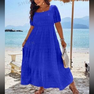 SHEIN Royal Blue Maxi Dress 2x NWOT